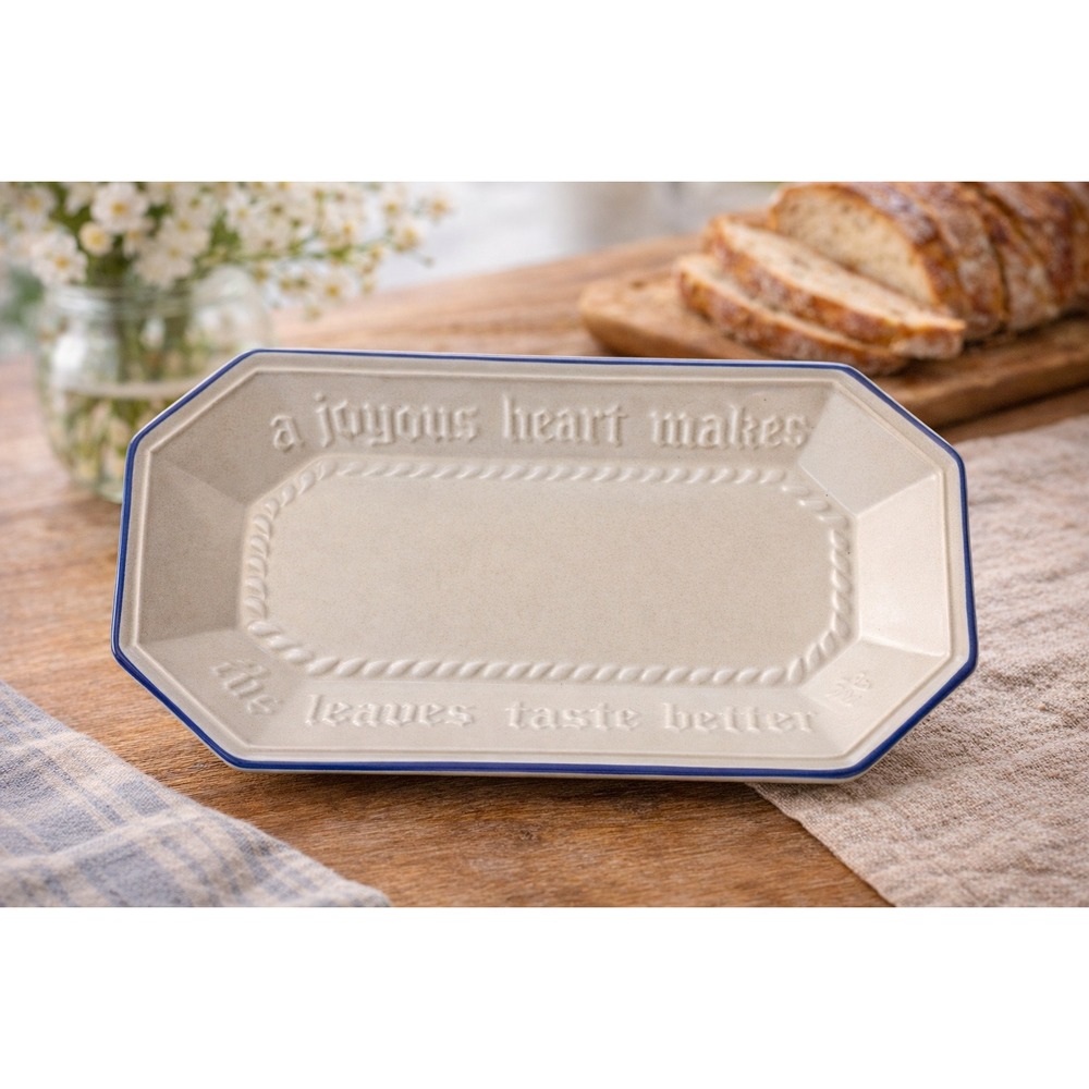 Pfaltzgraff Stoneware Tray A‎ Joyous Heart Makes Home Taste Better USA